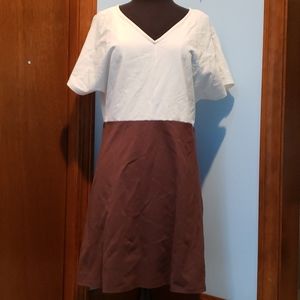 White and brown dress